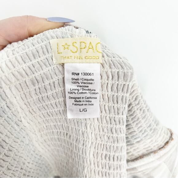 L*Space Paulina Striped Ruffle Strapless Wide Leg Jumpsuit L - Picture 6 of 7